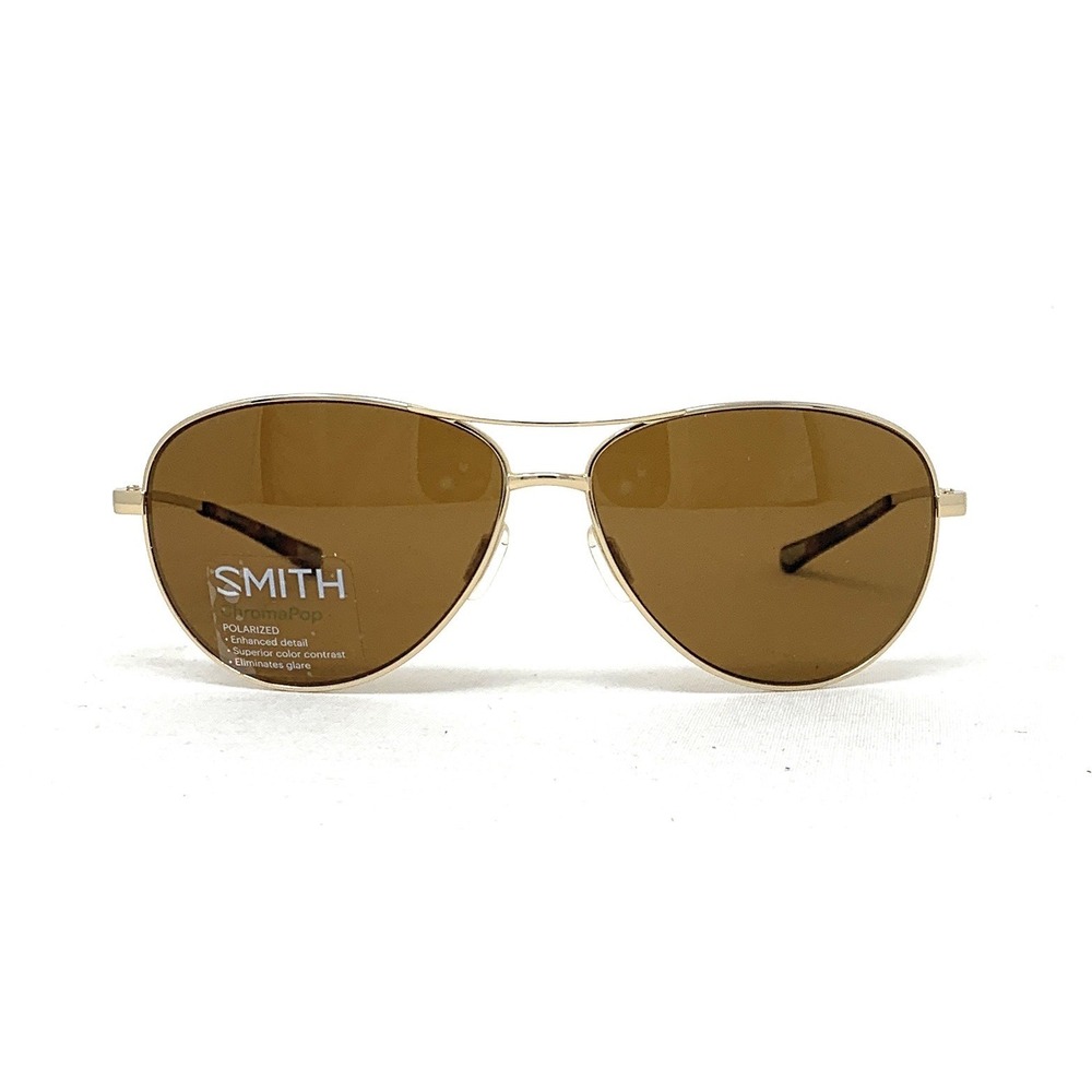 SMITH Pilot Unisex Sunglasses Langley Gold J5G Polarized Brown CHROMAPOP 60mm - Picture 3 of 7